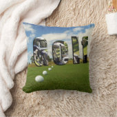 ゴルフ場とロゴ クッション (ブランケット)