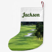 ゴルフ場と砂落 スモールクリスマスストッキング (裏面)