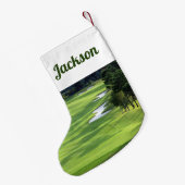 ゴルフ場と砂落 スモールクリスマスストッキング (裏面 (吊り時))