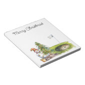 ゴルフ場におけるゴルファー雪だるま ノートパッド (アングル)