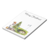 ゴルフ場におけるゴルファー雪だるま ノートパッド (回転)