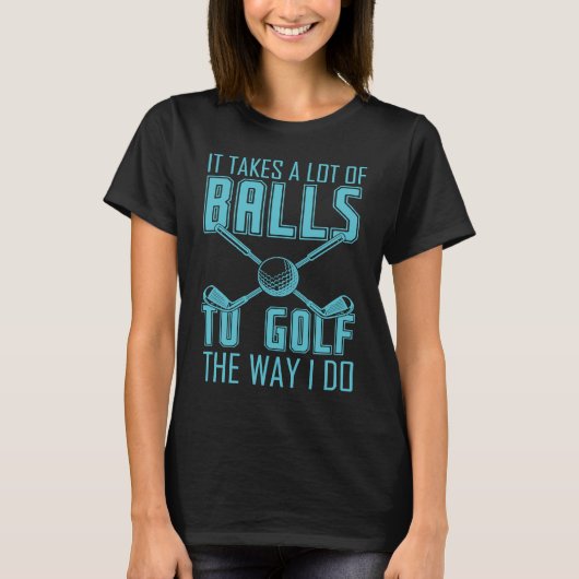 ゴルフ場にボールが多男性へい Tシャツ (正面)