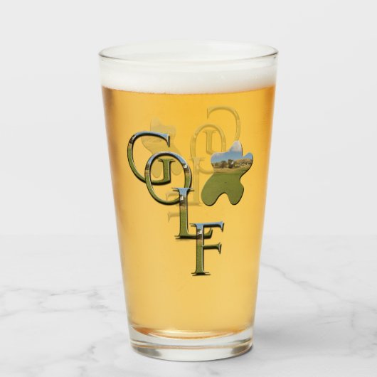 ゴルフ場のあるゴルフ タンブラーグラス (ドリンク正面)