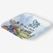 ゴルフ場のゴルフバッグ75番目の誕生日 ペーパープレート (傾斜あり)