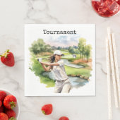 ゴルフ場のゴルフ女性 スタンダードランチョンナプキン (インサイチュ)