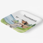 ゴルフ場のゴルフ女性 ペーパープレート (傾斜あり)