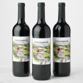 ゴルフ場のゴルフ女性 ワインラベル (ボトル)