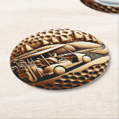 ゴルフ場のゴ芸術的ルフカート ラウンドペーパーコースター (アングル)