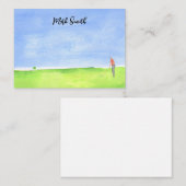ゴルフ場の名称ゴルフの水彩注 ノートカード (正面/裏面)
