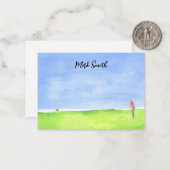 ゴルフ場の名称ゴルフの水彩注 ノートカード (正面/裏面インサイチュ)
