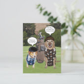 ゴルフ場の犬たち ポストカード (スタンド正面)