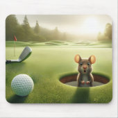 ゴルフ場の穴の中のマウス マウスパッド (正面)