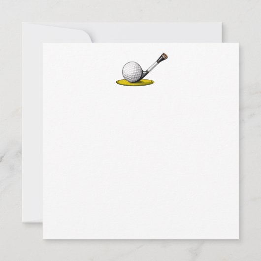 ゴルフ場の背景にゴルフグローブとボール サンキューカード (裏面)