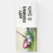 ゴルフ場の背景を持つゴルフ引退 横断幕 (縦)