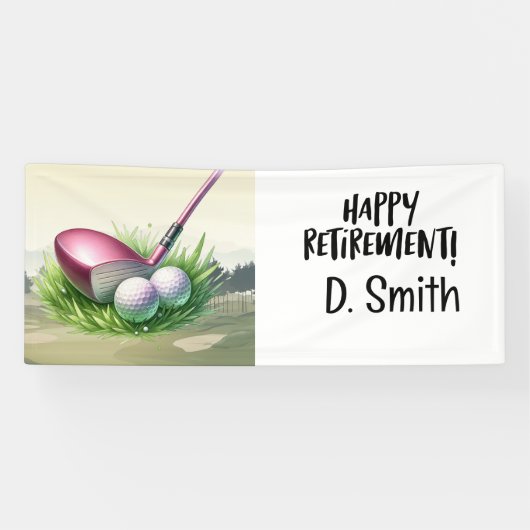 ゴルフ場の背景を持つゴルフ引退 横断幕 (横)