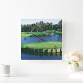 ゴルフ場の風景 スクエア壁時計 (ホーム)