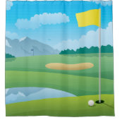 ゴルフ場デザインシャワーカーテン シャワーカーテン (正面)