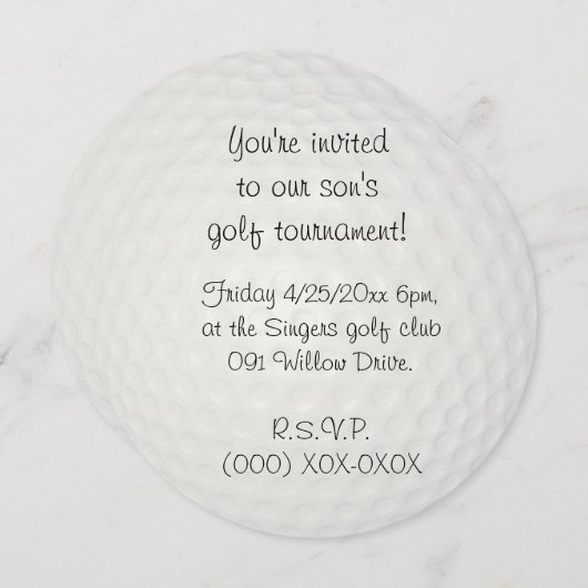 ゴルフ場所 招待状 (正面/裏面)