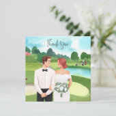 ゴルフ場結婚の新郎新婦 (スタンド正面)