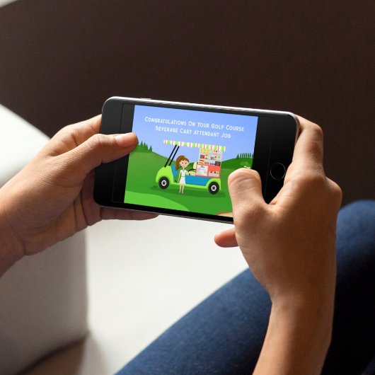 ゴルフ場飲料カートのattenとしておめでとう カード