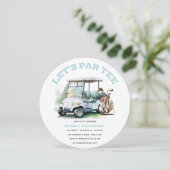 ゴルフ大人誕生日パルティー水彩色 招待状 (スタンド正面)