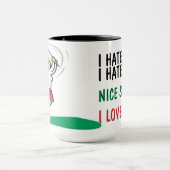 ゴルフ大嫌い!私はゴルフが大好き! マグカップ (中央)