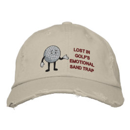 ゴルフ失ったの感情砂トラップゴルおもしろいフ 刺繍入りキャップ
