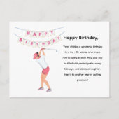 ゴルフ女子ゴルファーがゴルフ中 ポストカード (正面)