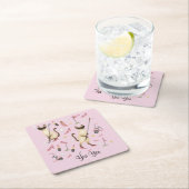 ゴルフ女子テーマのブライズメイドパーティー スクエアペーパーコースター (インサイチュ)