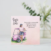 ゴルフ女子トーナメントピンクをテーマにした 招待状 (スタンド正面)