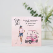 ゴルフ女子トーナメントピンクをテーマにした 招待状 (スタンド正面)