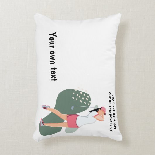 ゴルフ女子プレーヤーがゴルフ中 アクセントクッション (正面(垂直))