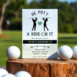 ゴルフ女子会 バチェラー・パーティーグッズ "He Putt a Ring On It" 招待状