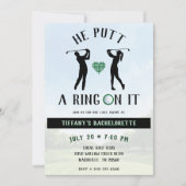 ゴルフ女子会 バチェラー・パーティーグッズ "He Putt a Ring On It" 招待状 (正面)