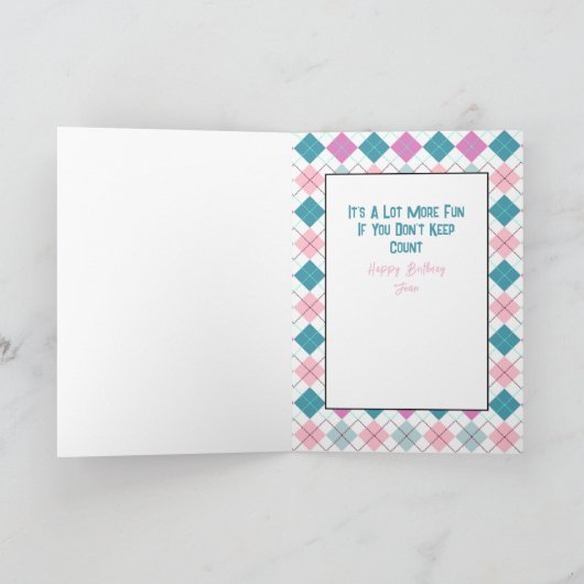 ゴルフ女子漫画おもしろいことわざ誕生日 カード (内部)