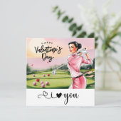 ゴルフ女子 ゴルファー ゴルフ バレンタインデー シーズンカード (スタンド正面)