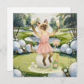 ゴルフ女子 Save the Date 花嫁  ブライズメイド 招待状 (正面/裏面)