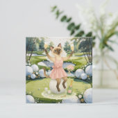 ゴルフ女子 Save the Date 花嫁  ブライズメイド 招待状 (スタンド正面)