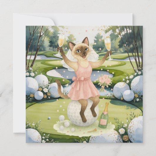 ゴルフ女子 Save the Date 花嫁  ブライズメイド 招待状 (正面)