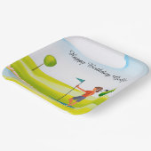 ゴルフ女性は遊ゴルフ誕生日ゴルファーだ ペーパープレート (傾斜あり)