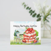 ゴルフ女性は遊ゴルフ誕生日ゴルファーのカード ポストカード (スタンド正面)
