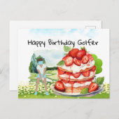 ゴルフ女性は遊ゴルフ誕生日ゴルファーのカード ポストカード (正面/裏面)
