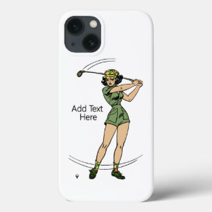 ゴルフ女性ゴルファーのウォーミングアップ iPhone 13ケース