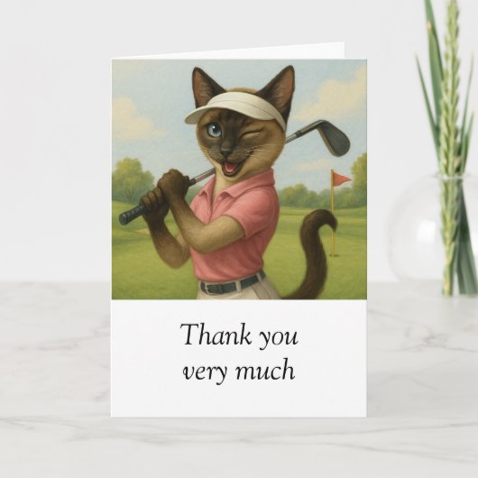 ゴルフ女性大会キャットゴルファー サンキューカード (正面)