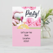 ゴルフ女性大会パーティーピンクテーマ 招待状 (スタンド正面)