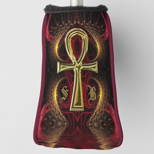 ゴルフ女神金ゴールドアンクカスタムモノグラムイニシャル ゴルフヘッドカバー (回転90)