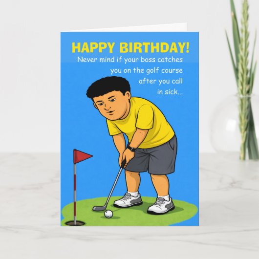 ゴルフ好きな兄弟への楽しい誕生日メッセージ カード (正面)