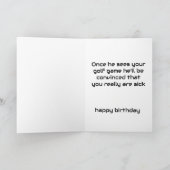 ゴルフ好きな兄弟への楽しい誕生日メッセージ カード (内部)