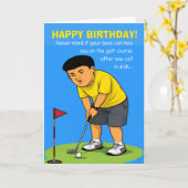 ゴルフ好きな兄弟への楽しい誕生日メッセージ カード (黄色い花)