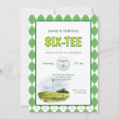 ゴルフ好きな方へおくる60歳のバースデーカード Funny Six-tee Golf 招待状 (正面)